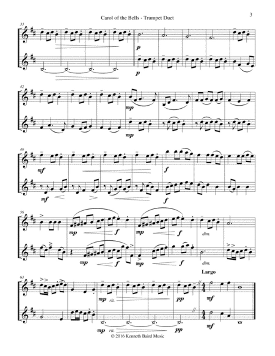 Christmas Duets, Volume 2, for Trumpets Trumpet Duet scores gallery preview page 3