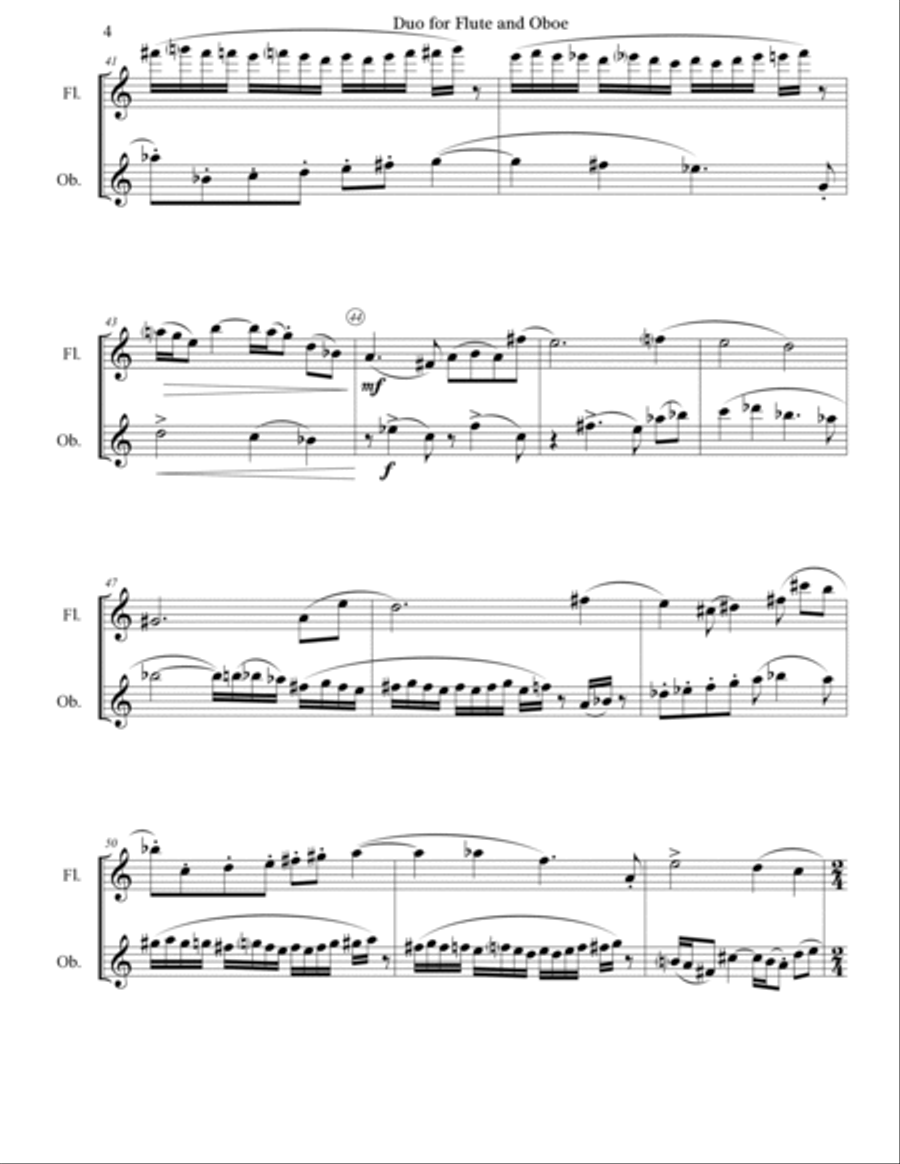 Duo for Flute and Oboe Woodwind Duet scores gallery preview page 6