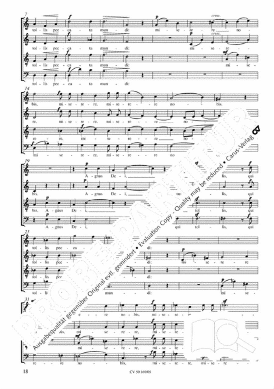 Mass in C Major 4-Part scores gallery preview page 19