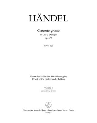 Concerto grosso D major, Op. 6/5 HWV 323