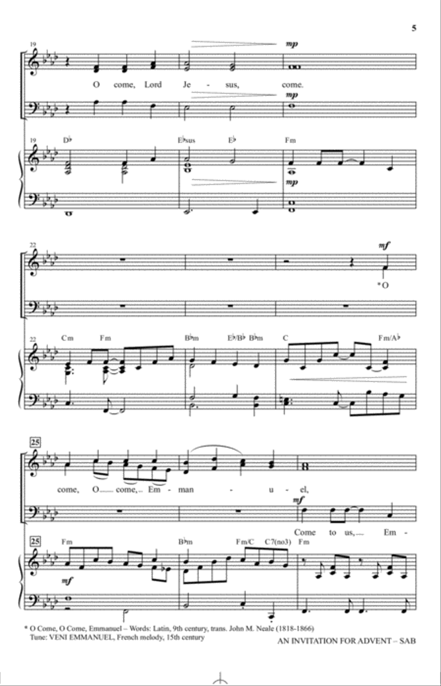 An Invitation For Advent 3-Part scores gallery preview page 3