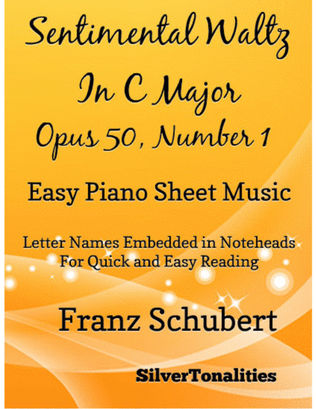 Book cover for Sentimental Waltz in C Major Opus 50 Number 1 Easy Piano Sheet Music