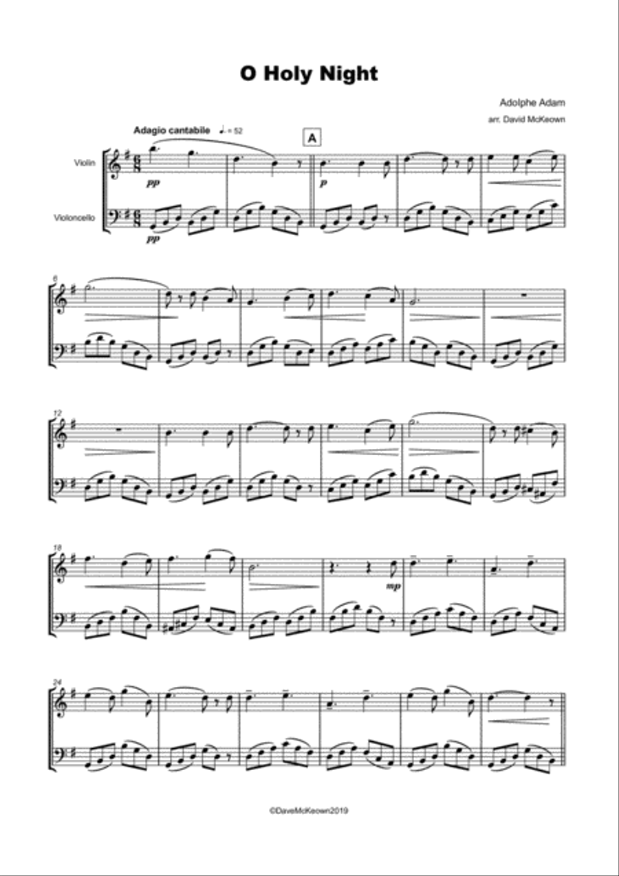 O Holy Night, (Cantique de Noel), Violin and Cello Duet String Duet scores gallery preview page 2