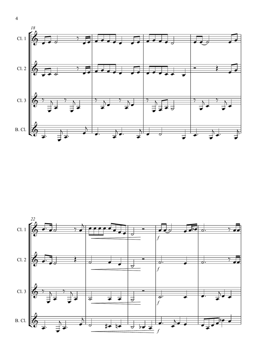 Bohemian Rhapsody Clarinet Quartet scores gallery preview page 4