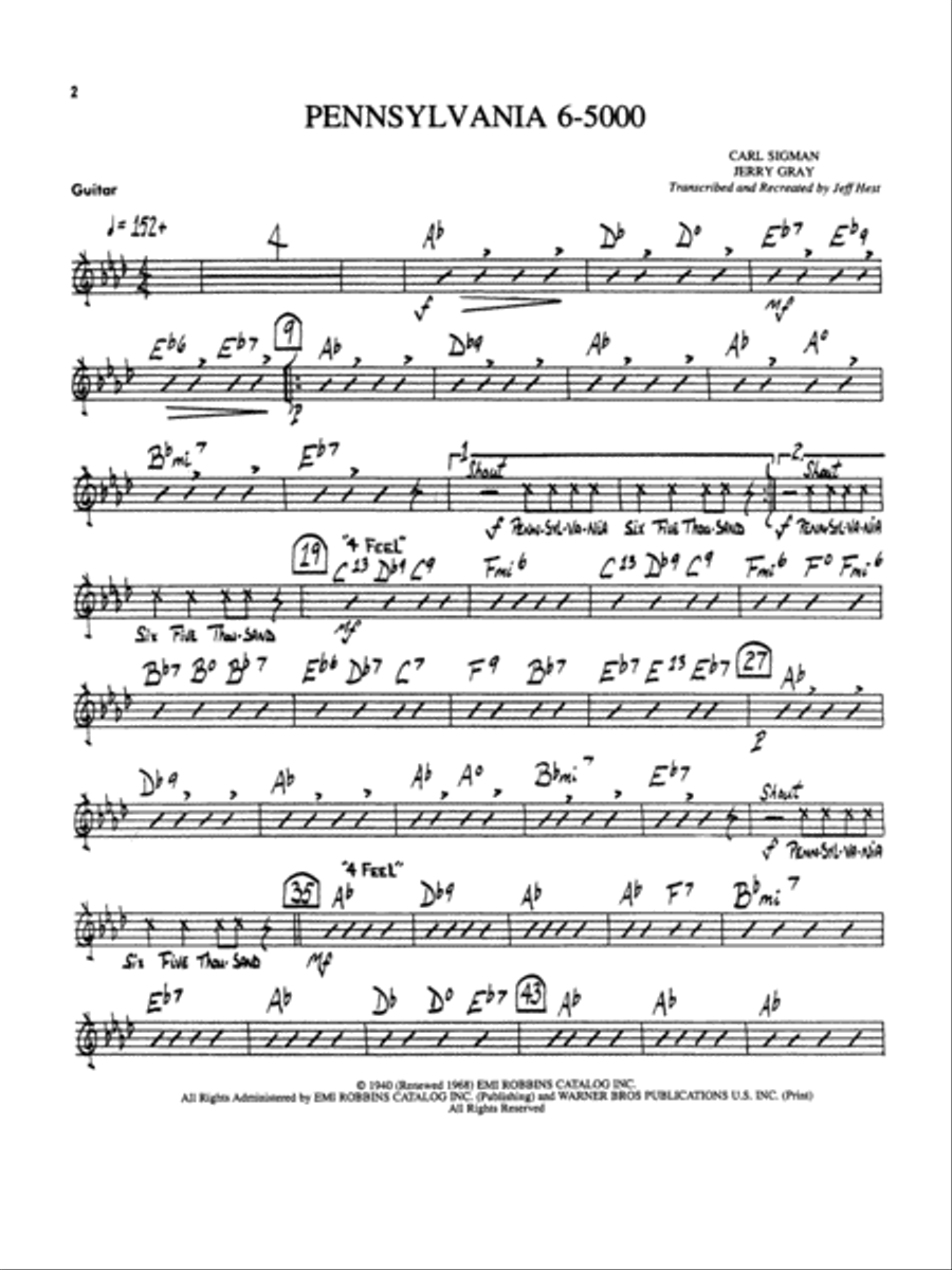 Pennsylvania 6-5000: Guitar Jazz Ensemble scores gallery preview page 1