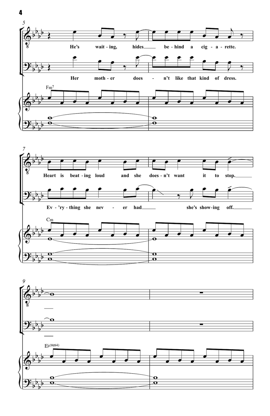 Night Changes 3-Part scores gallery preview page 4