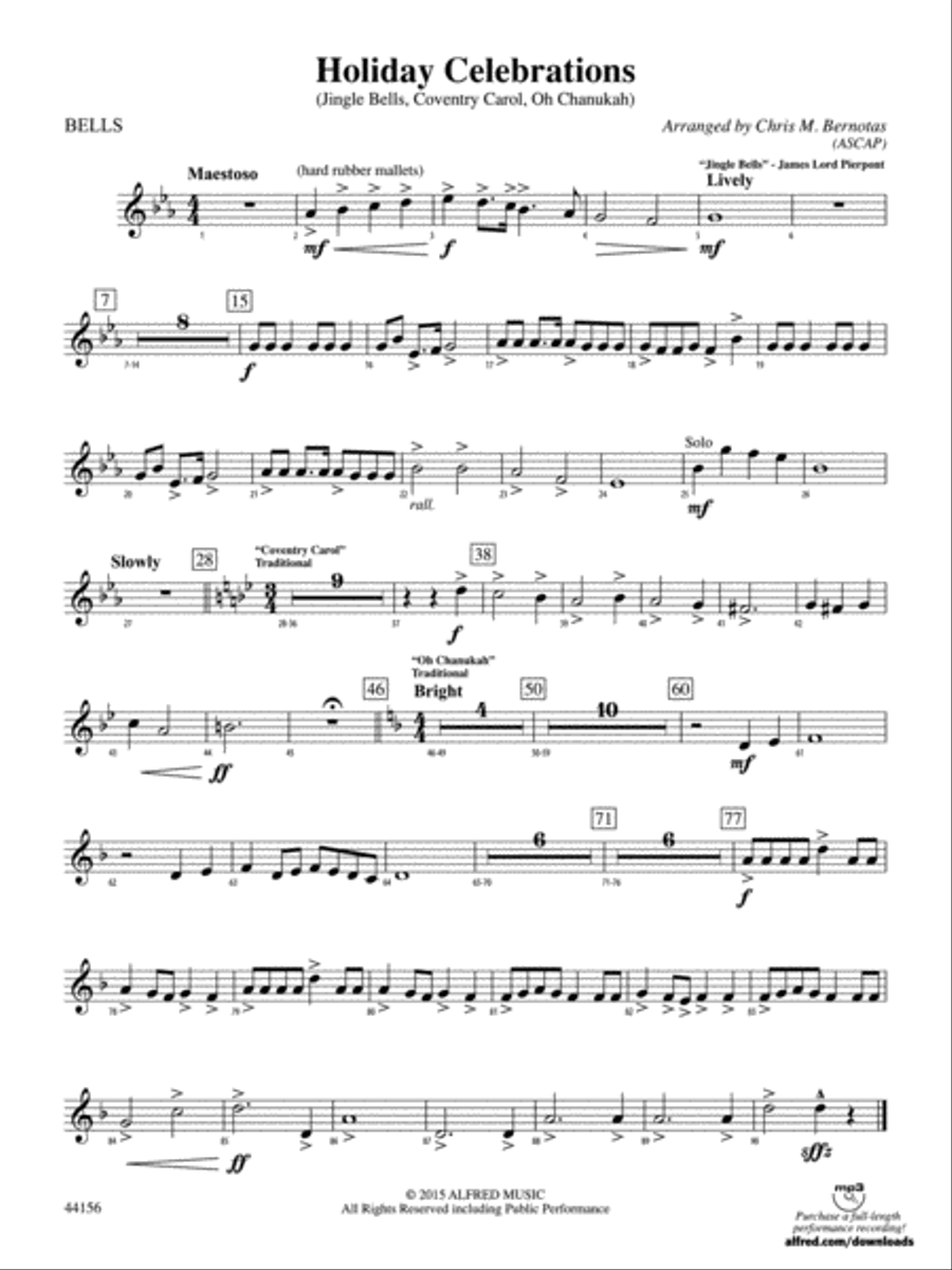 Holiday Celebrations: Bells Concert Band scores gallery preview page 1
