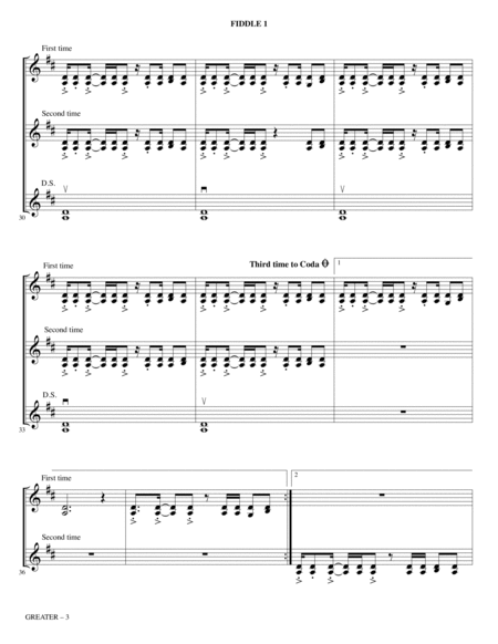 Greater (arr. David Angerman) - Fiddle 1