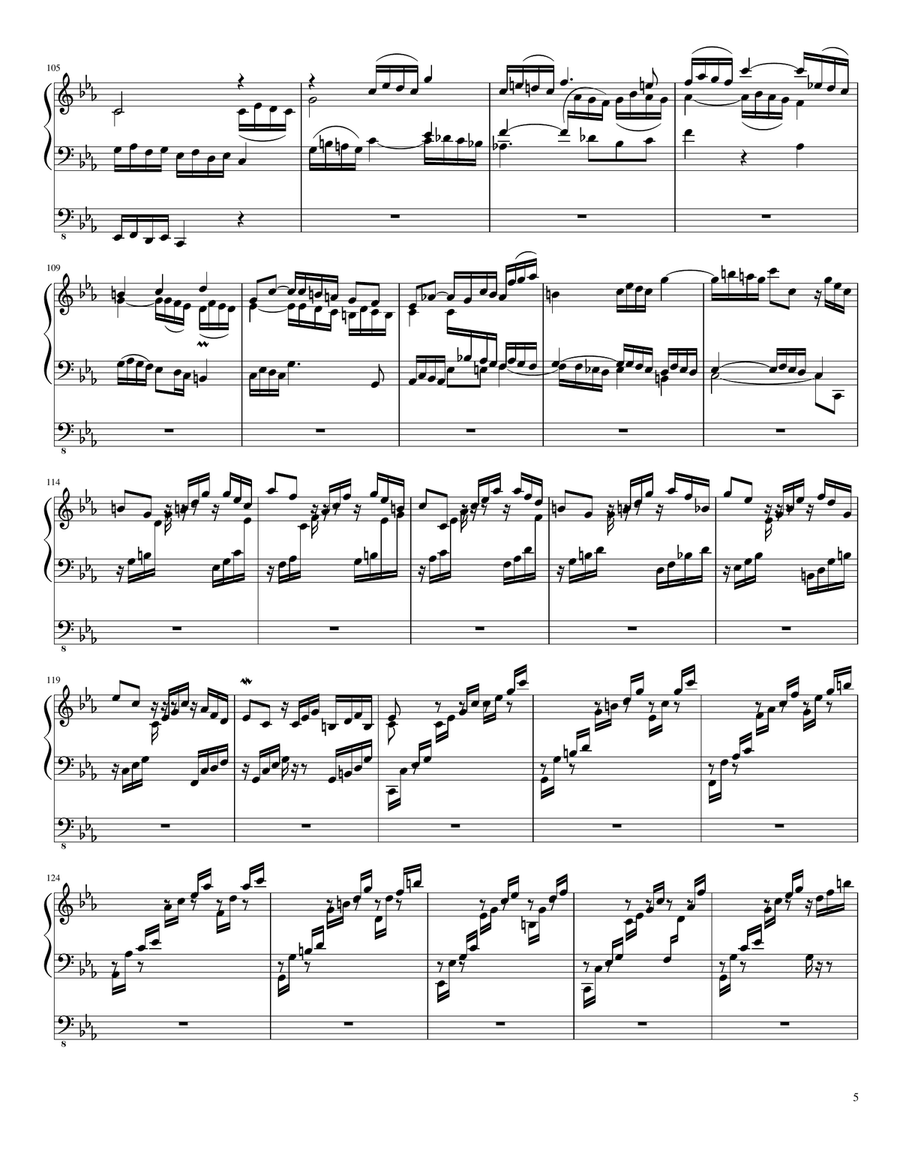 Passacaglia and Fugue in C-Moll BWV 582 Organ Solo scores gallery preview page 5
