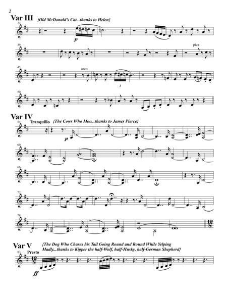 Variations on "Old McDonald's Farm" Violin 2