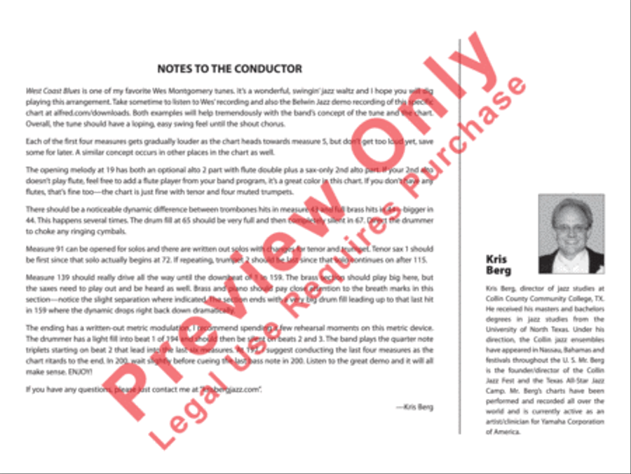 West Coast Blues West Coast Blues Jazz Ensemble scores gallery preview page 23