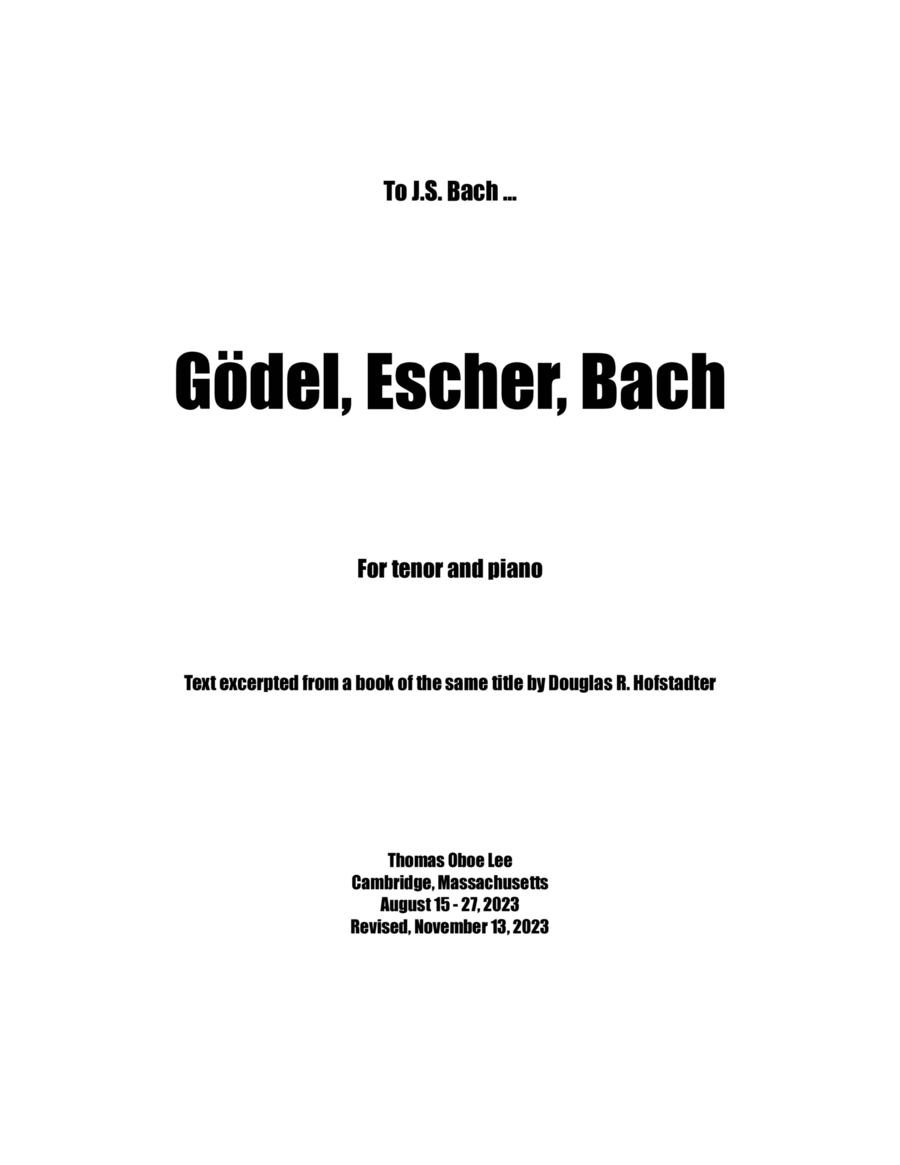 Gödel, Escher, Bach (2023) Chamber Music scores gallery preview page 1