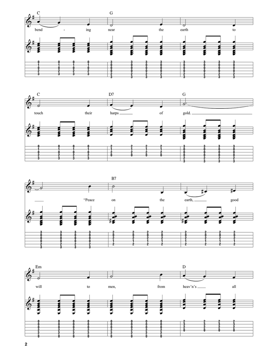 It Came Upon The Midnight Clear Guitar Tablature scores gallery preview page 2