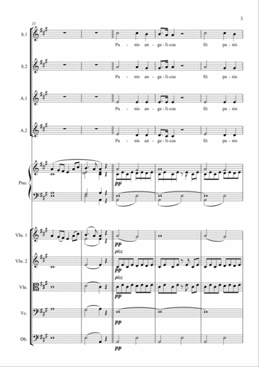 Panis Angelicus (SSAA, Piano and Strings) by Cesar Franck SSAA scores gallery preview page 3