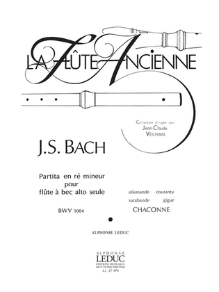 Book cover for Partita Bwv1004 In D Minor Arr. For Alto Recorder Solo