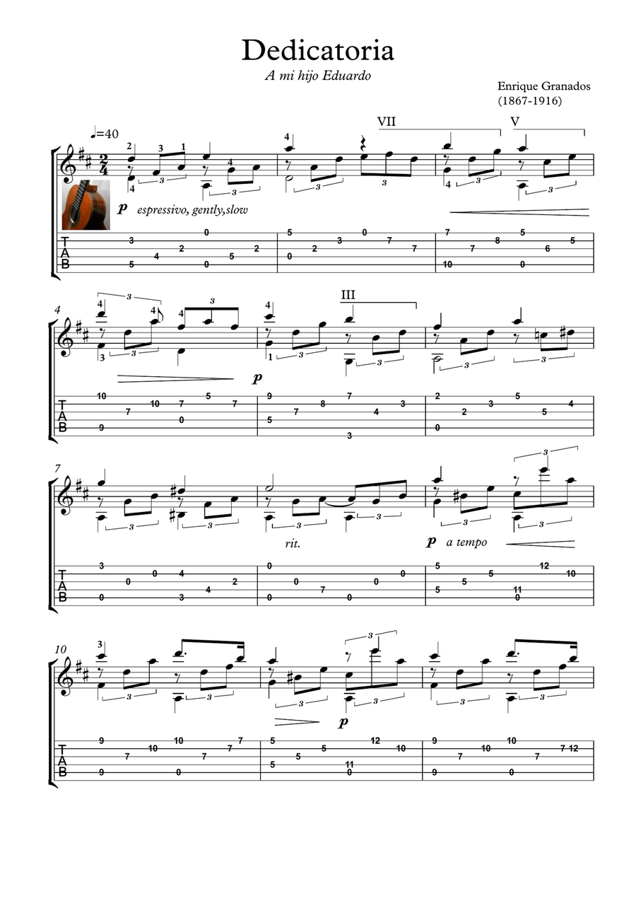 Dedicatoria Acoustic Guitar scores gallery preview page 1