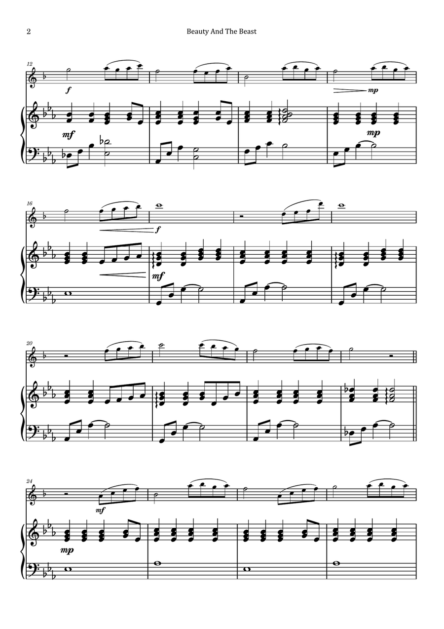 Beauty And The Beast Chamber Music scores gallery preview page 2
