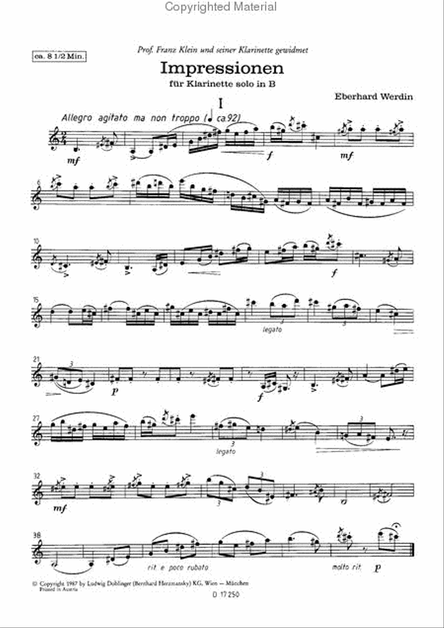 Impressionen Clarinet Solo scores gallery preview page 2
