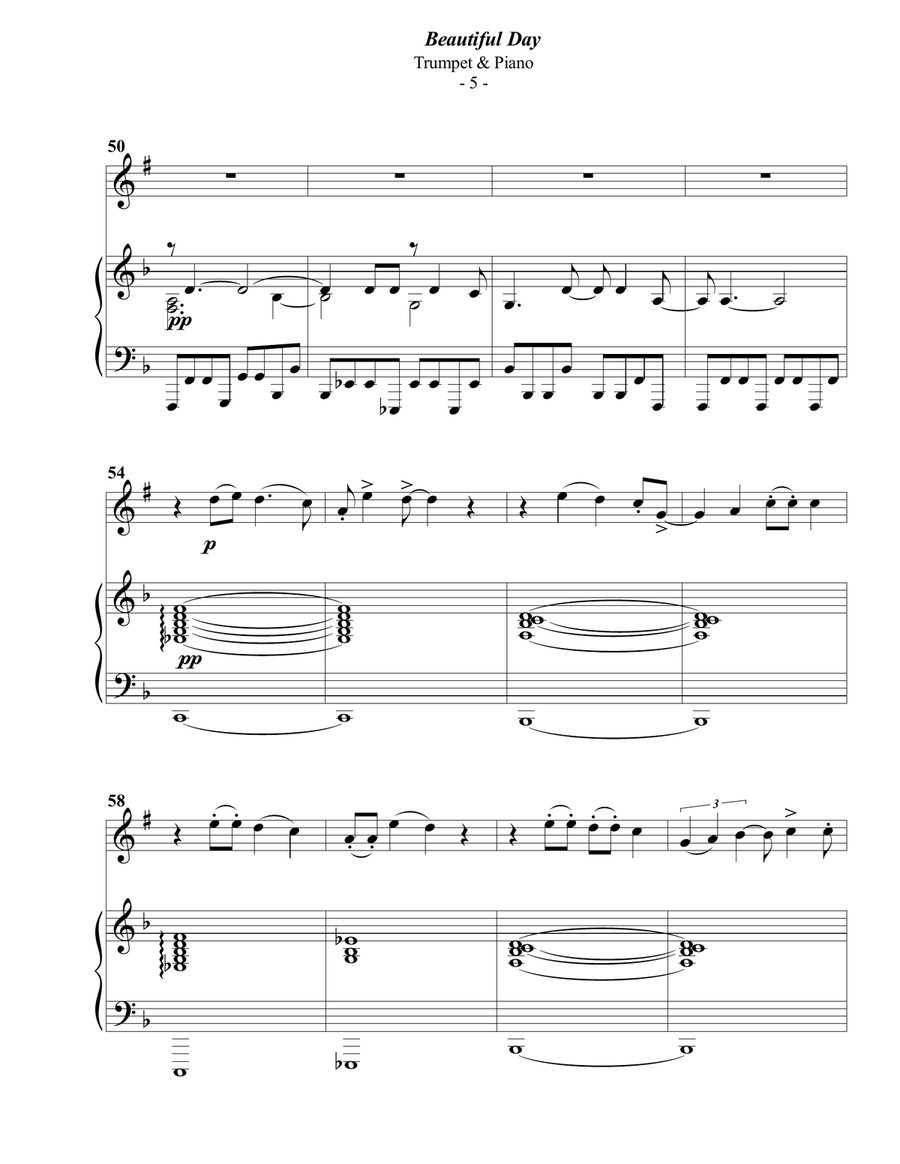 Beautiful Day by U2 B-Flat Trumpet - Digital Sheet Music page 5