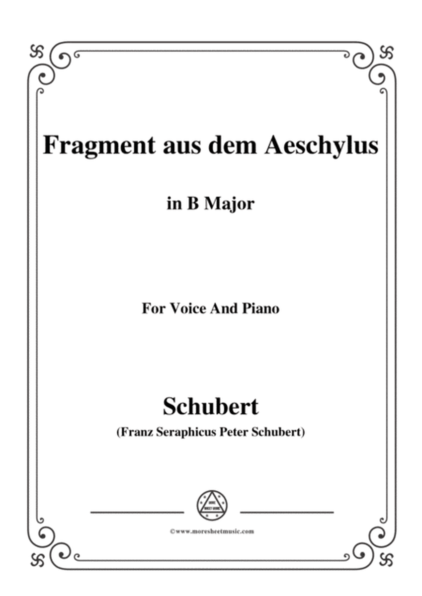Schubert-Fragment aus dem Aeschylus,in B Major,for Voice&Piano image number null