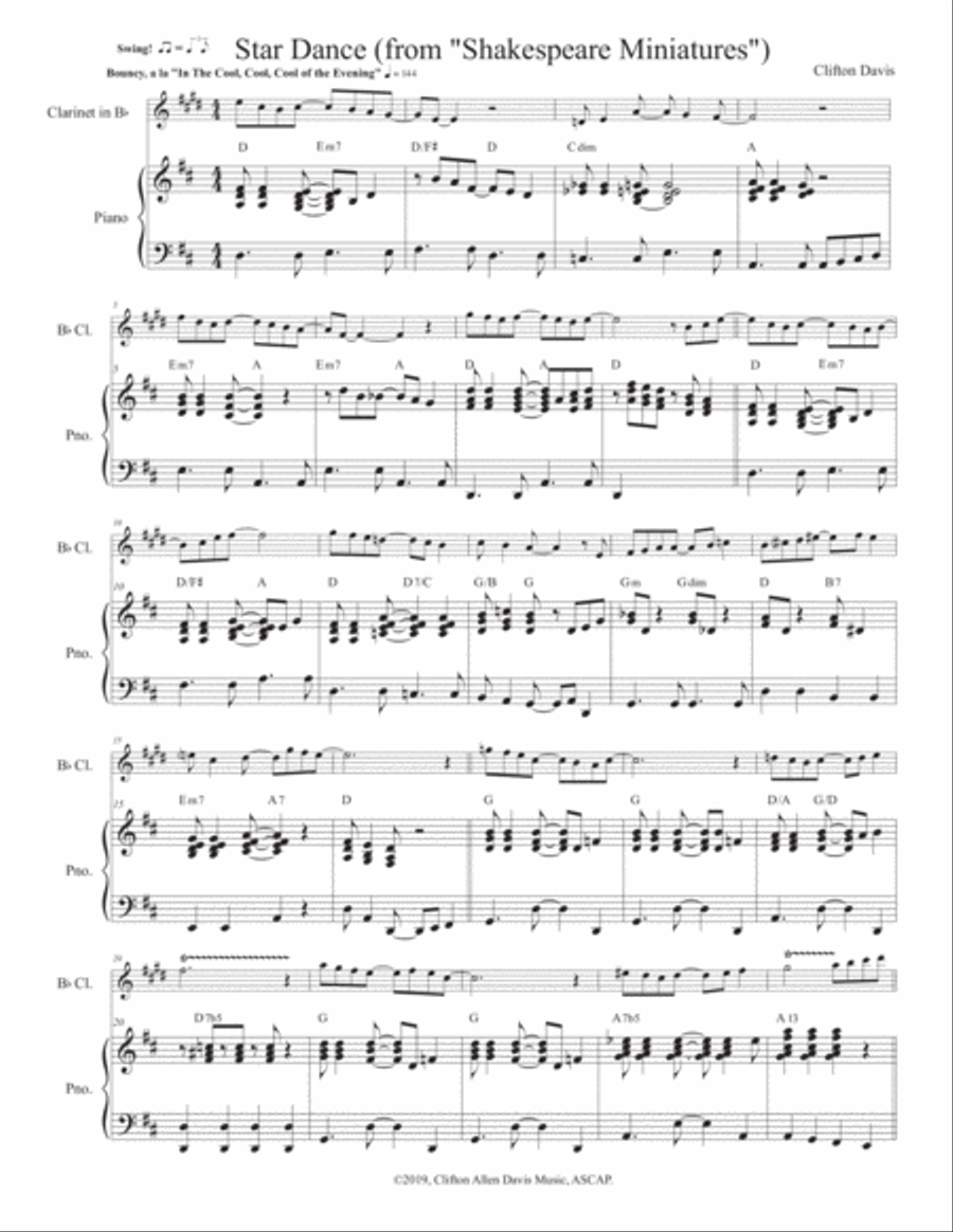 Shakespeare Miniatures (for Bb Clarinet and Piano) B-Flat Clarinet scores gallery preview page 3