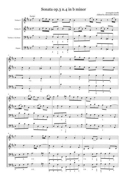 Corelli, Sonata op.3 n.4 in b minor