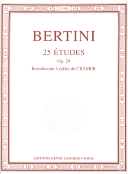 Etudes (25), Op. 29 Introduction A Celles De Cramer