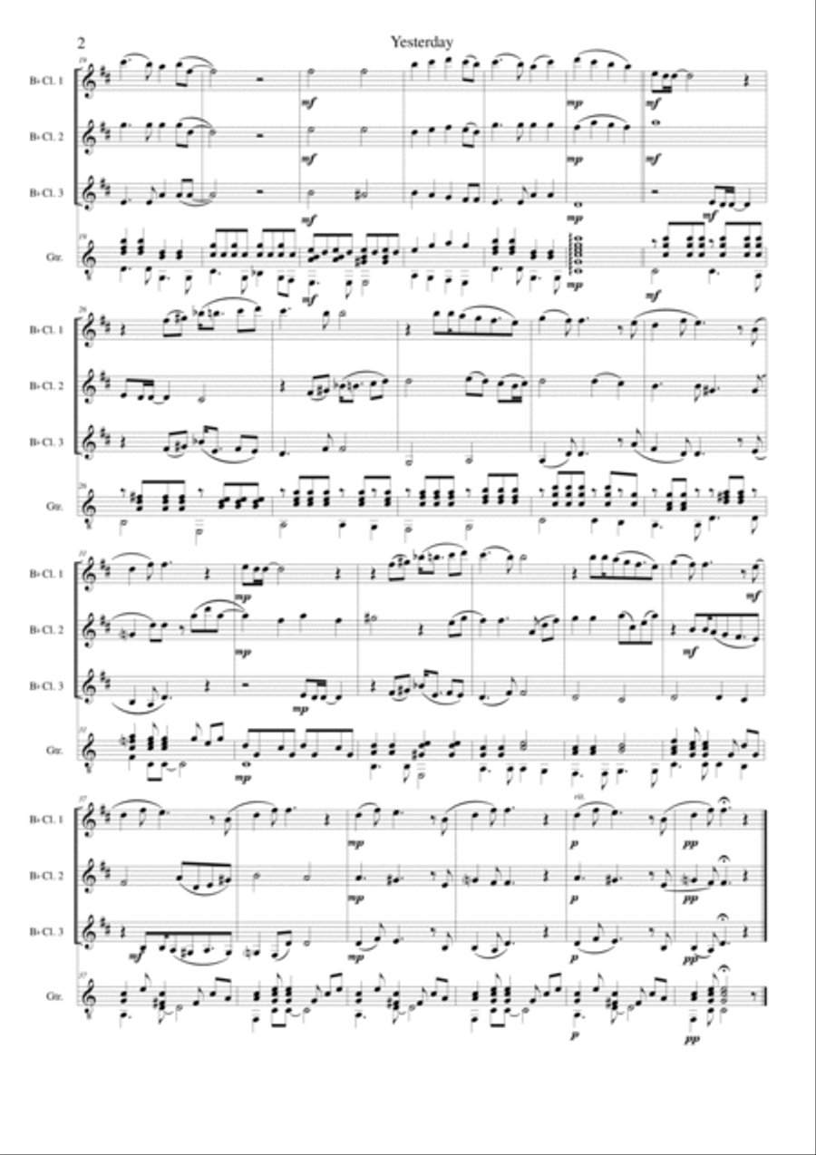 Yesterday Woodwind Trio scores gallery preview page 2