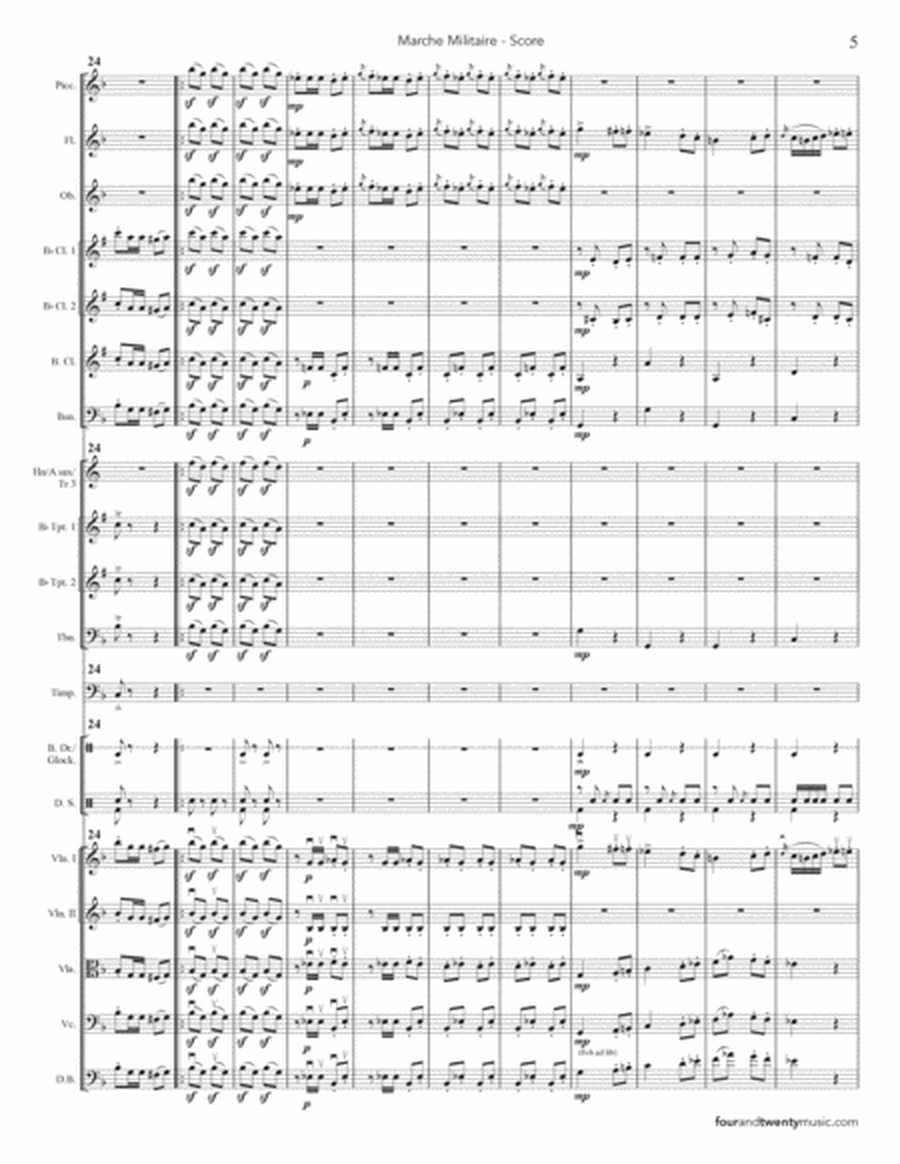 Marche Militaire no 1, arranged for school orchestra image number null
