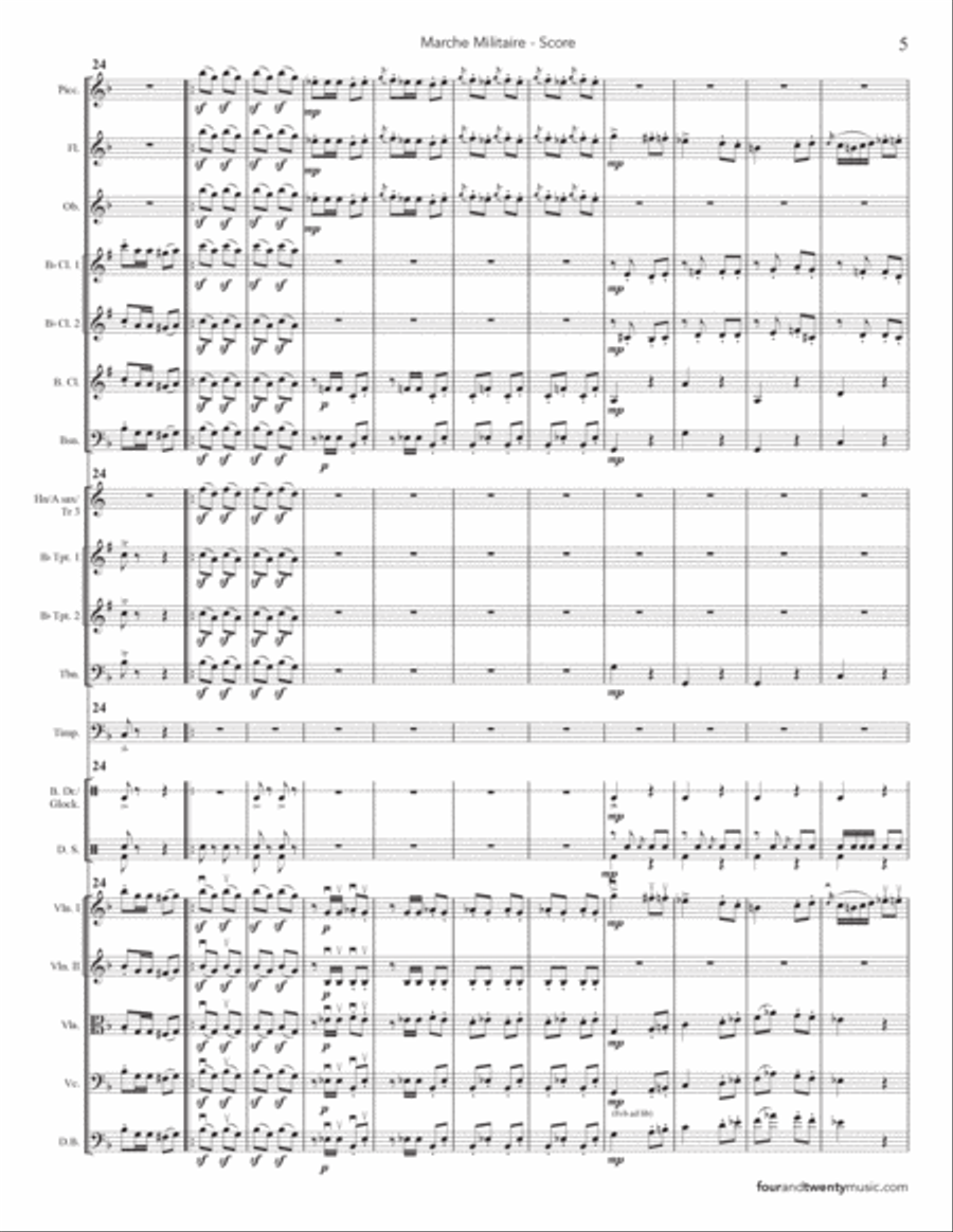 Marche Militaire no 1, arranged for school orchestra Full Orchestra scores gallery preview page 5
