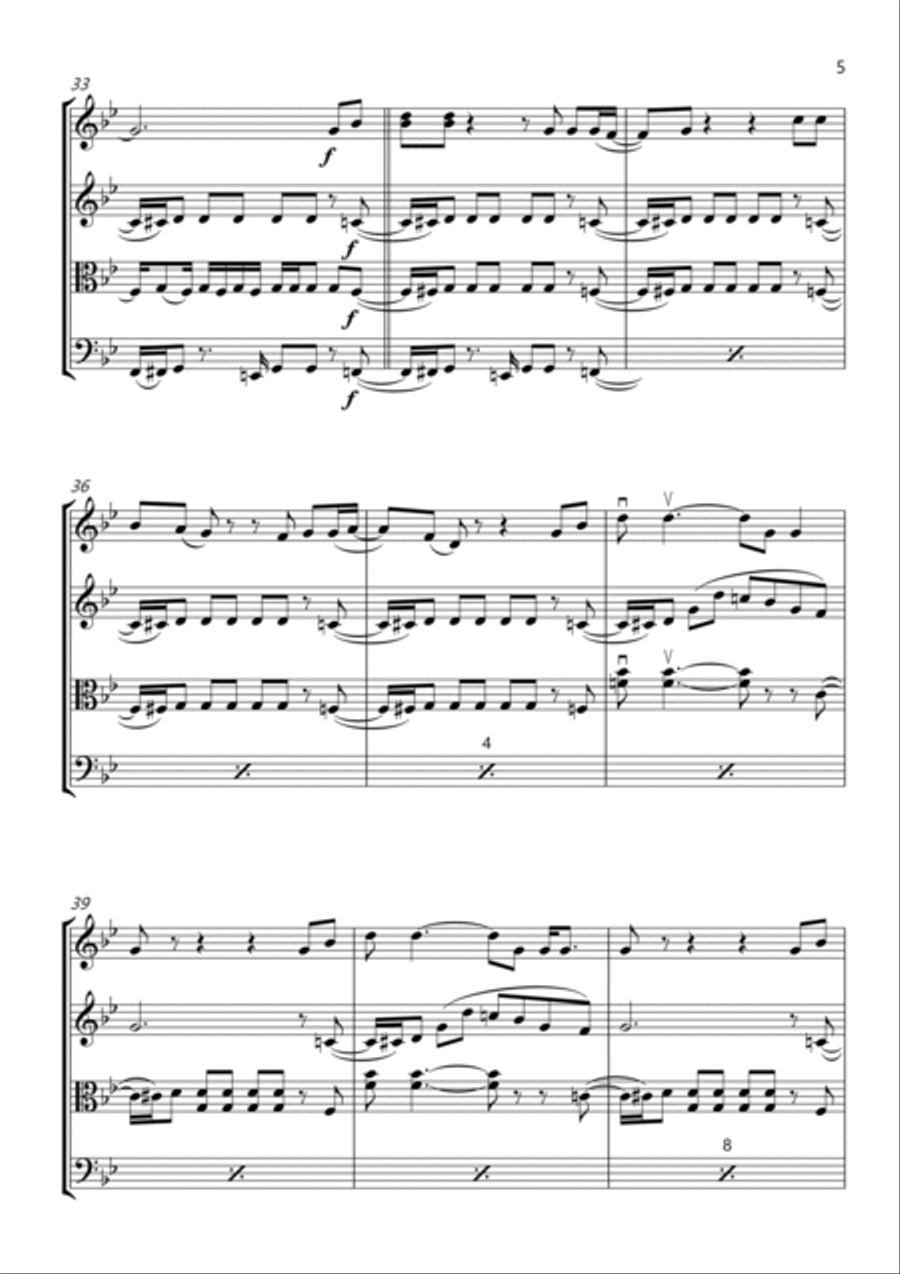 California Love (remix) String Quartet scores gallery preview page 5