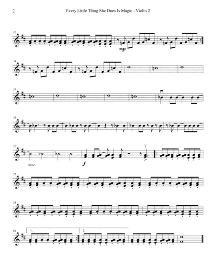 Every Little Thing She Does Is Magic String Quartet scores gallery preview page 4