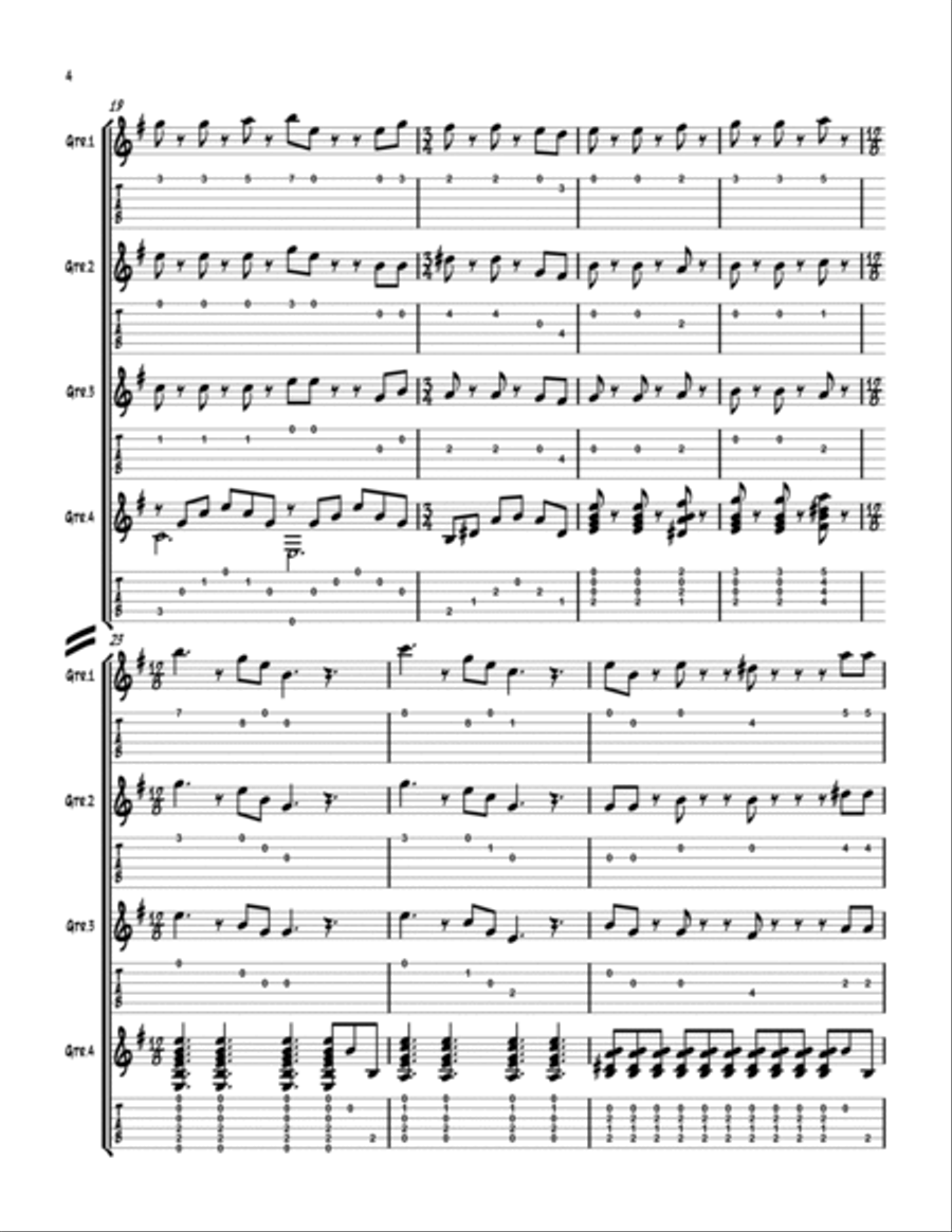 He's A Pirate Guitar Tablature scores gallery preview page 4
