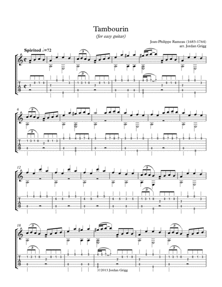Tambourin (for easy guitar) image number null