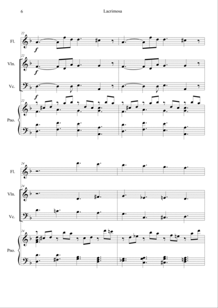 Mozart: Requiem K.626 6.Lacrimosa Cello scores gallery preview page 6