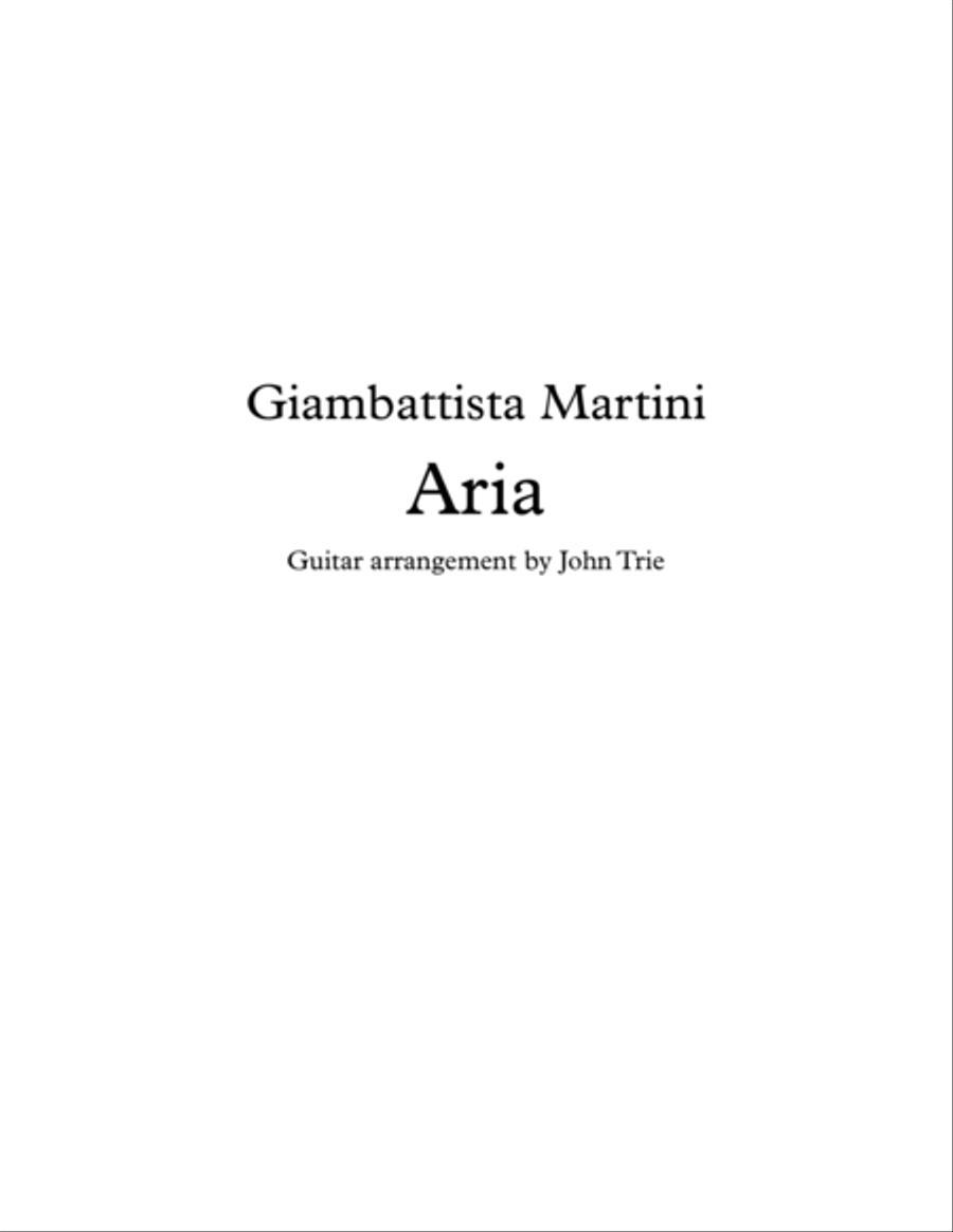 Aria - guitar tablature Classical Guitar scores gallery preview page 1