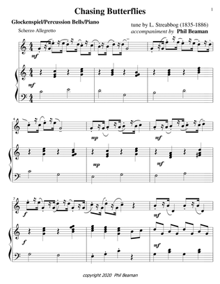 Chasing Butterflies-glockenspiel/percussion bells solo-piano