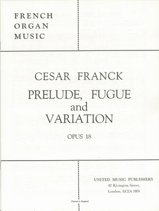Book cover for Prélude, Fugue et Variation Op.18