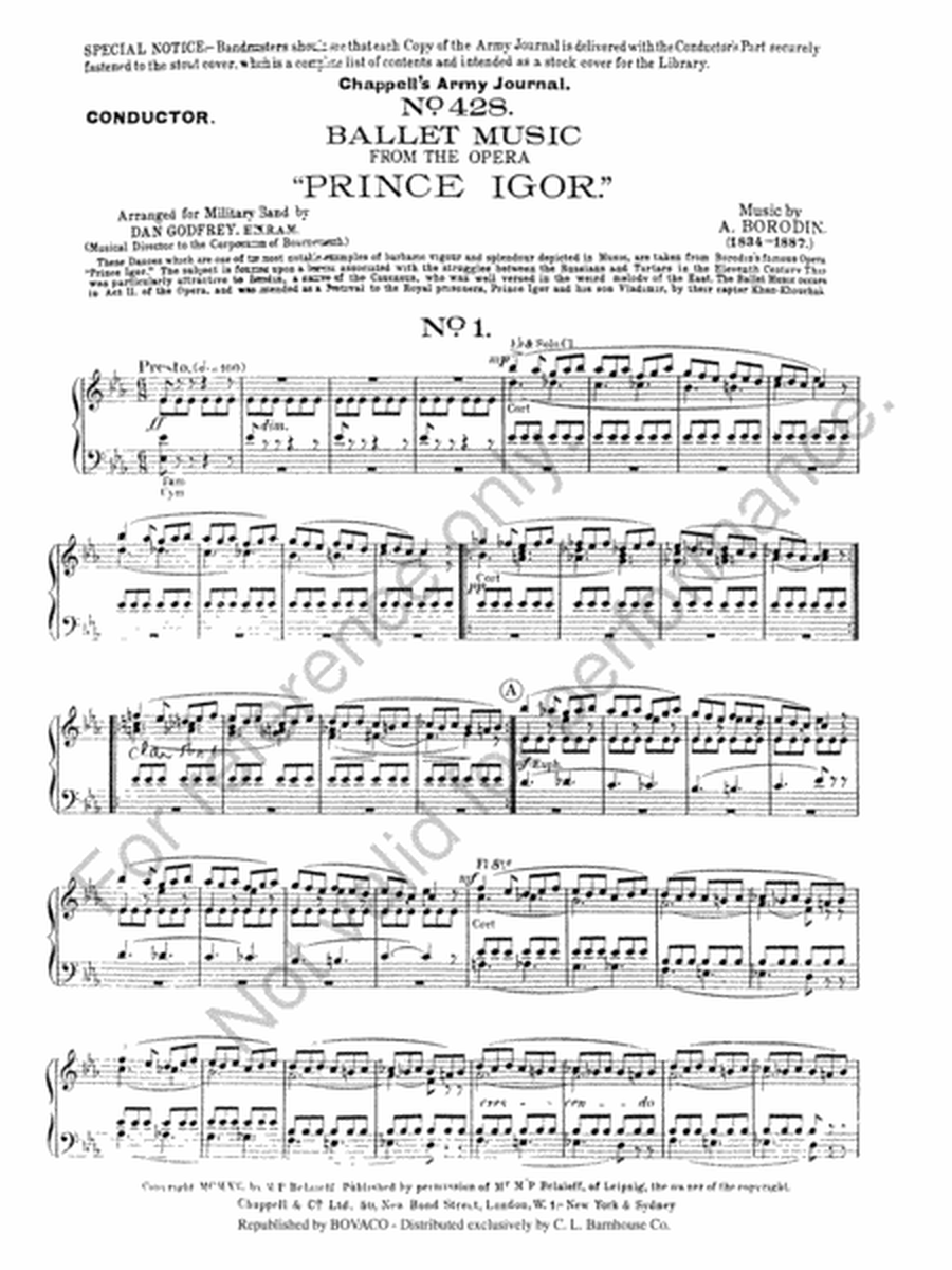 Ballet Music from the Opera Prince Igor image number null