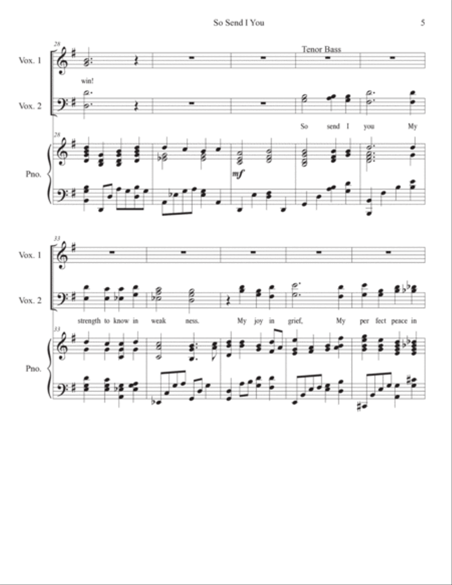 So Send I You Choral SATB 4-Part scores gallery preview page 5