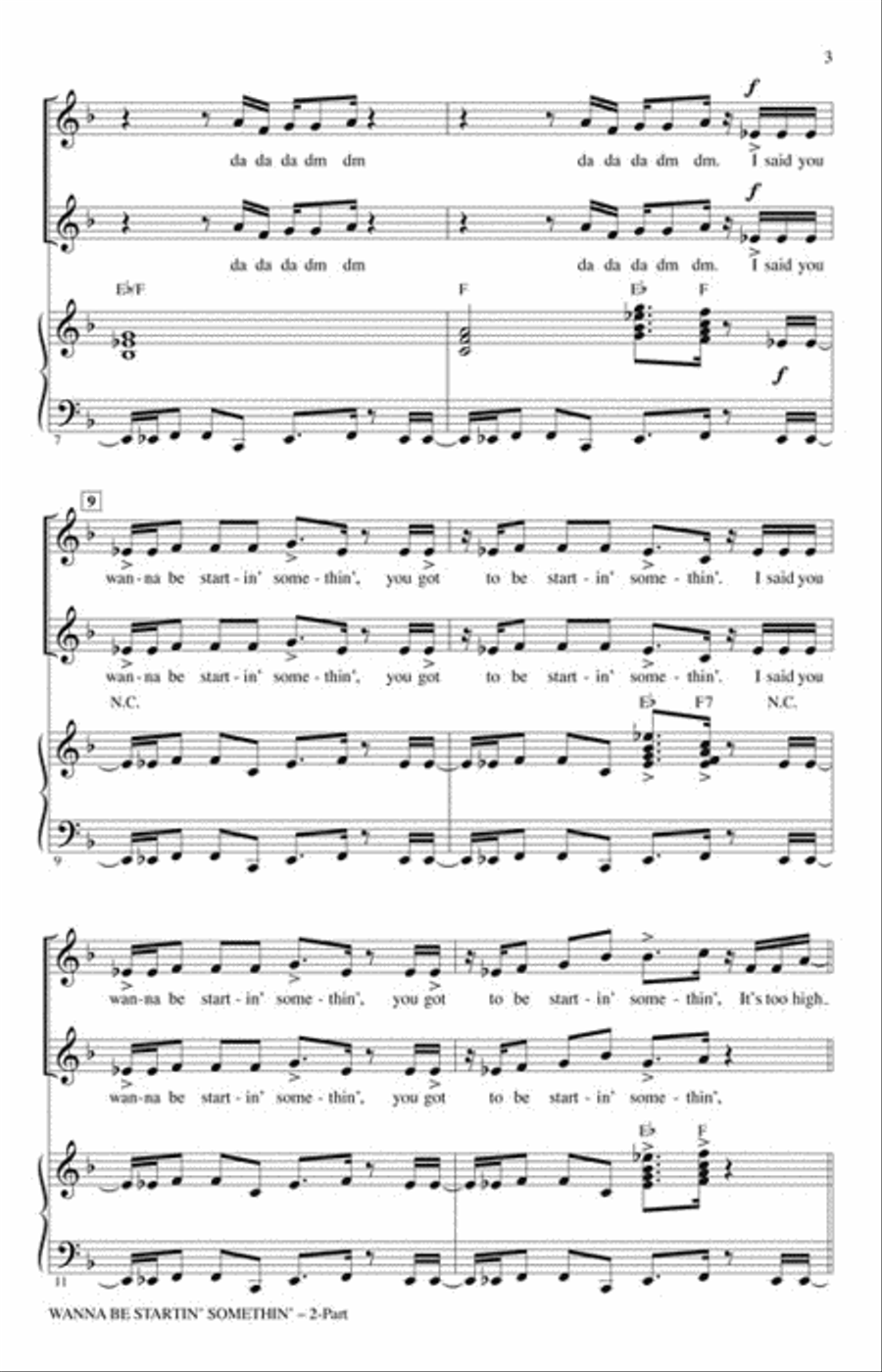 Wanna Be Startin' Somethin' 2-Part scores gallery preview page 3
