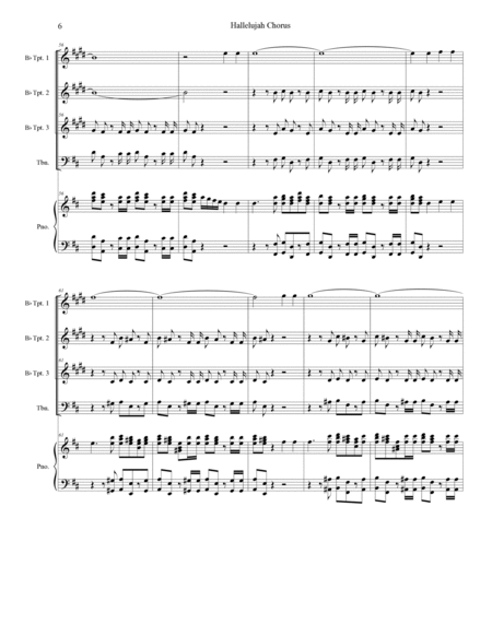 Hallelujah Chorus (Bb-Trumpets (3), Trombone, and Piano) image number null