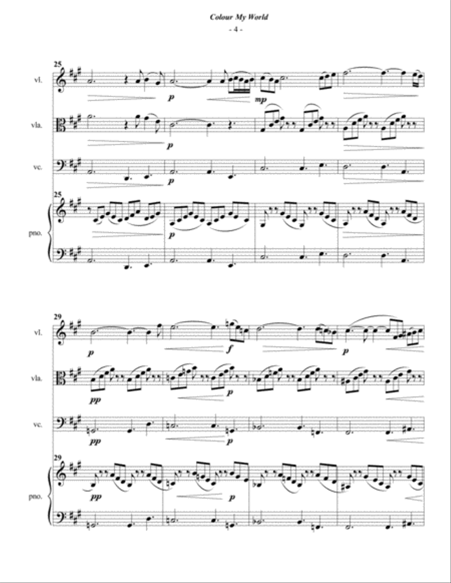 Colour My World Piano Quartet scores gallery preview page 4