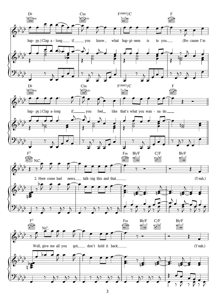 Happy Happy Acoustic Guitar scores gallery preview page 3