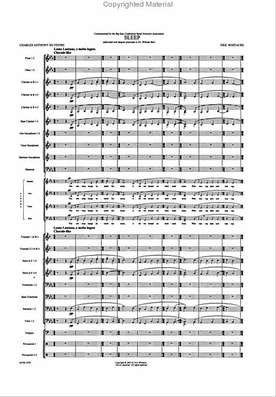 Sleep Concert Band scores gallery preview page 2