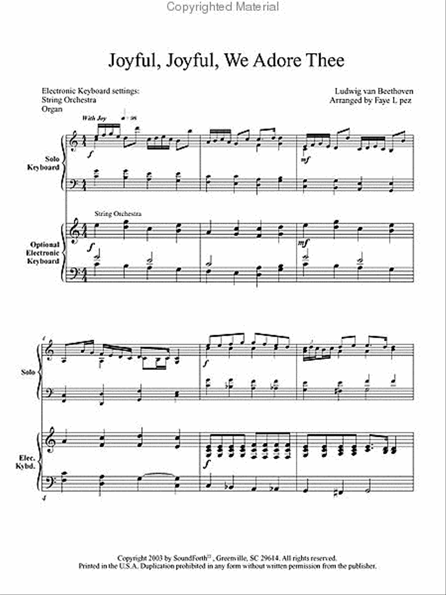 Joyful, We Adore Thee Piano Solo scores gallery preview page 2