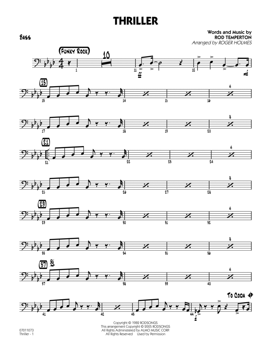 Thriller - Bass Part scores gallery preview page 1