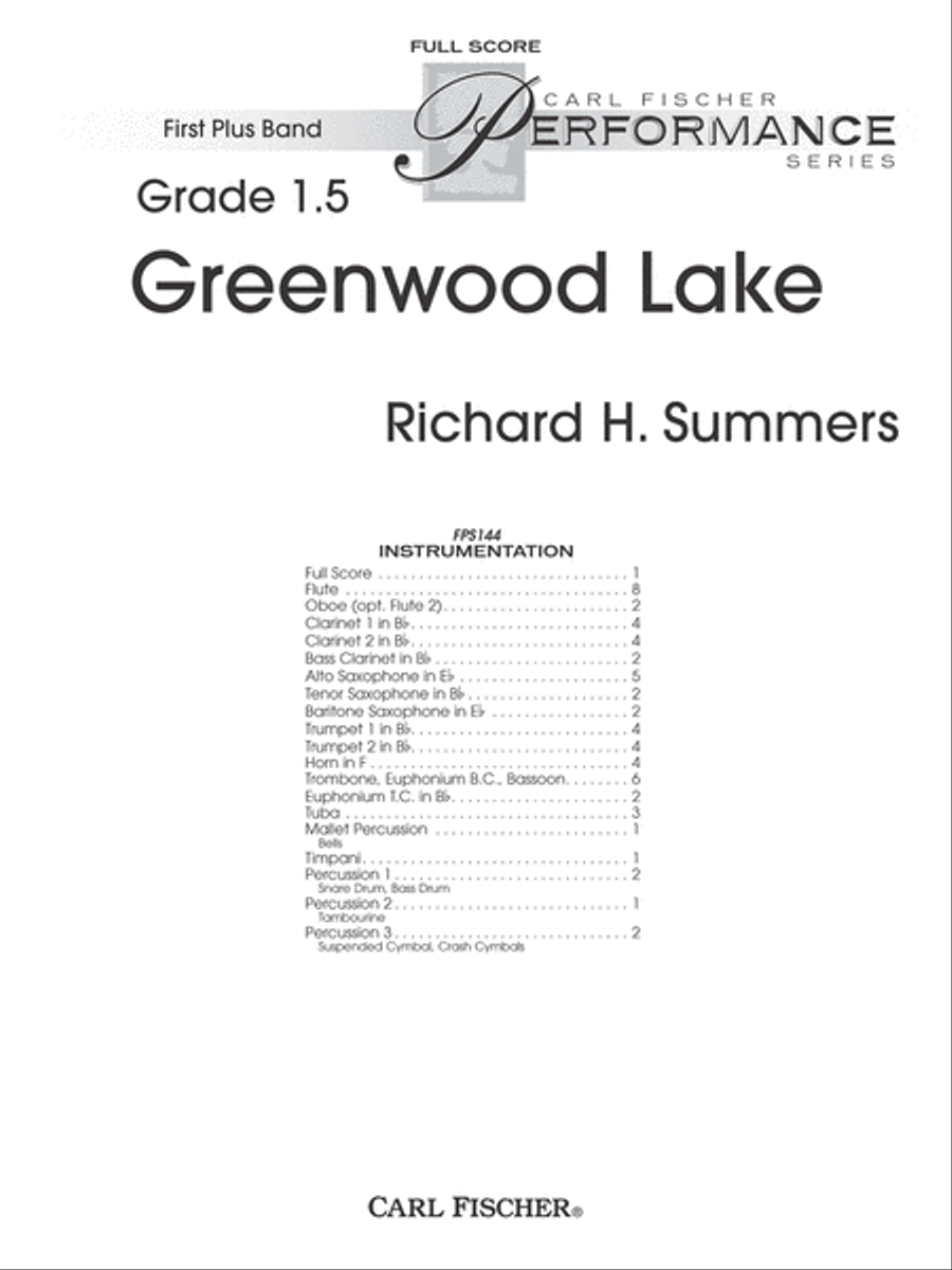 Greenwood Lake Concert Band scores gallery preview page 1
