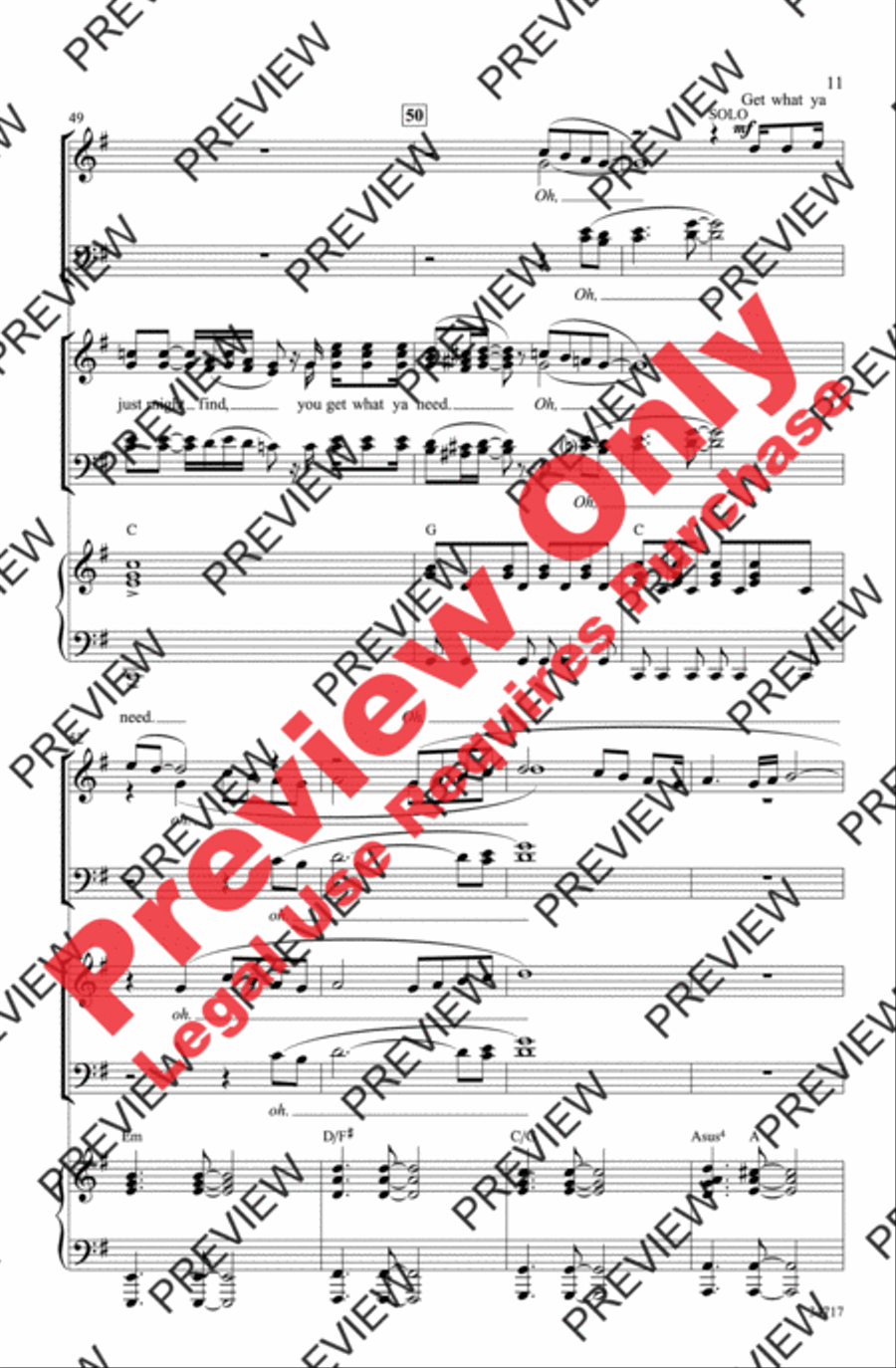 You Can't Always Get What You Want 4-Part scores gallery preview page 11