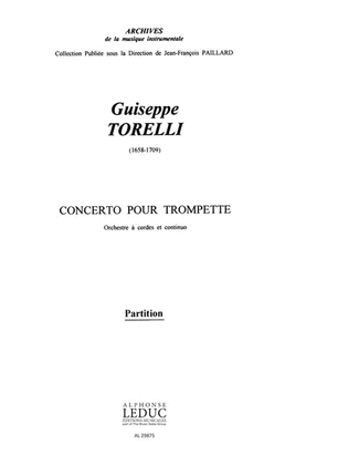 Torelli Giuseppe Paillard Concerto Trumpet & String Orchestra Score